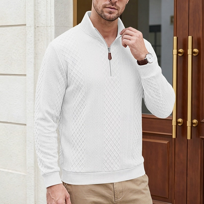 Fakturowany zamek 1/4 sweter