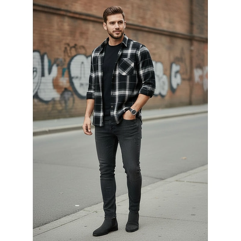 Klasyczny w kratę Overshirt