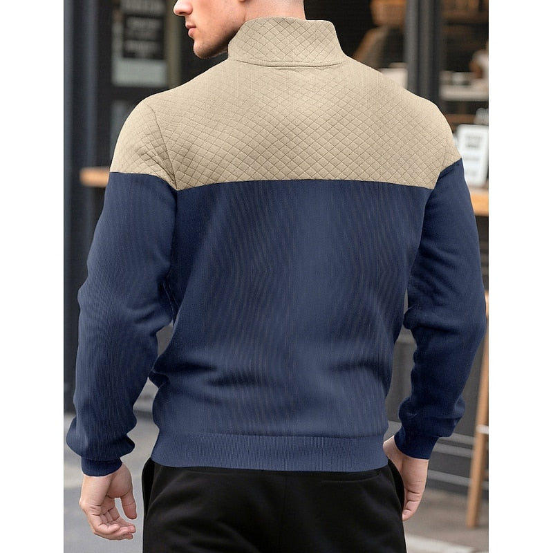 Fakturowany zamek 1/4 bluza