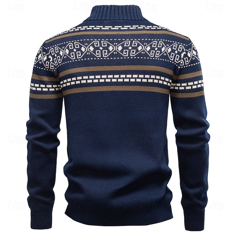 Fair Isle Zip-Up Christmas kardigan