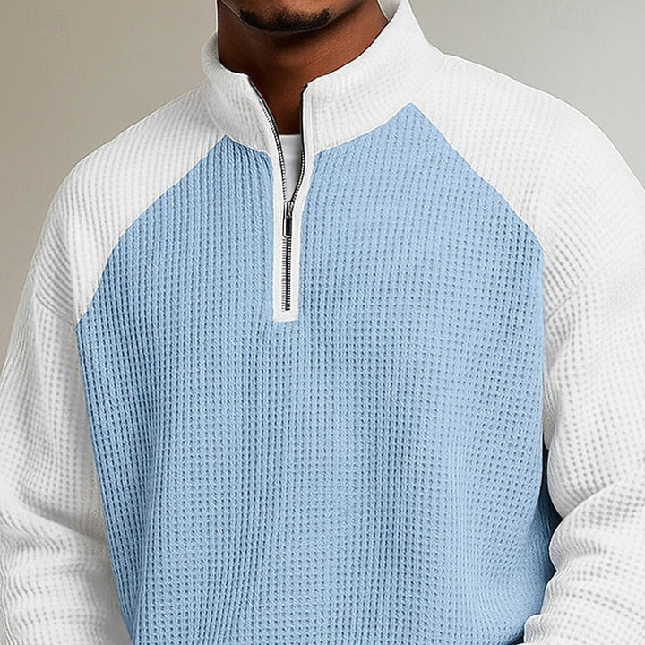 Fakturowany zamek 1/4 sweter