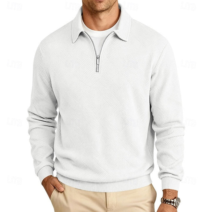 Fakturowany zamek 1/4 sweter