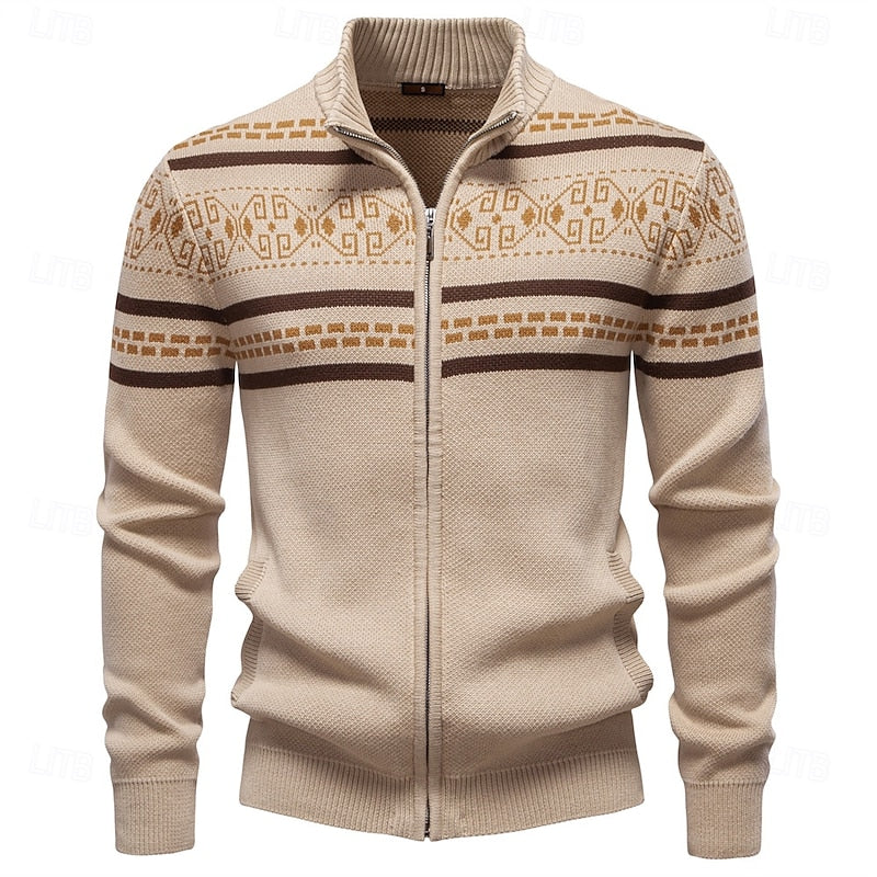 Fair Isle Zip-Up Christmas kardigan