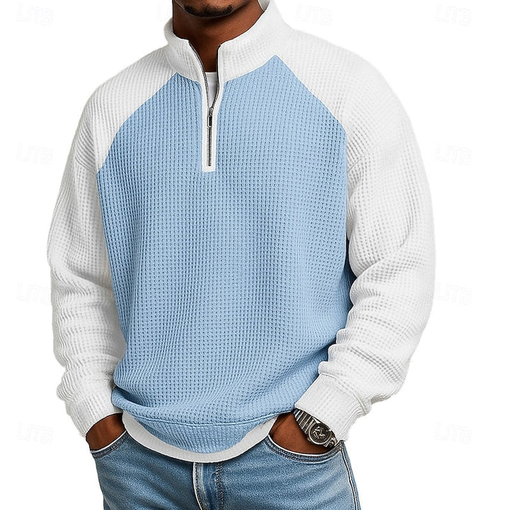 Fakturowany zamek 1/4 sweter