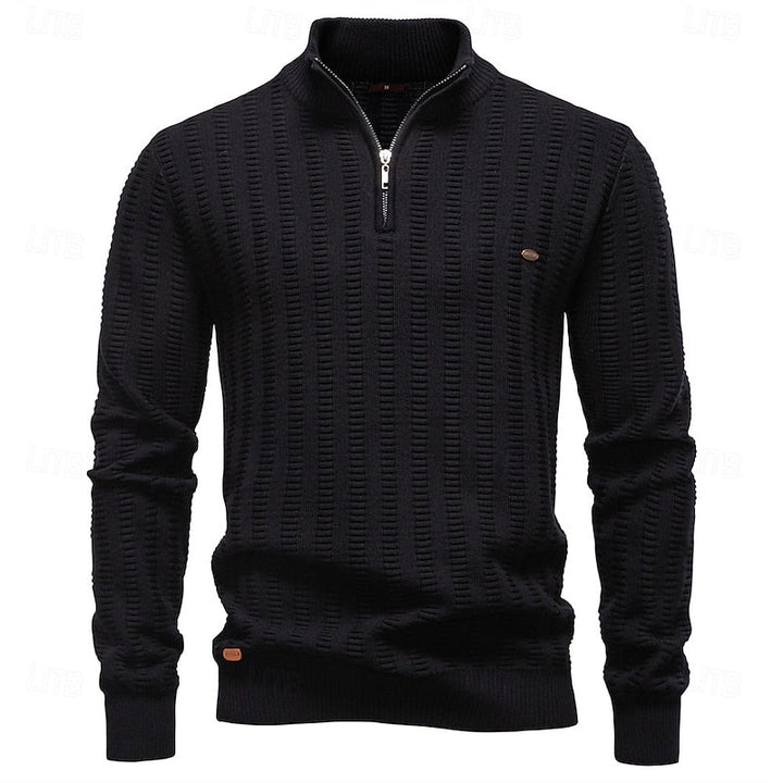 Fakturowany zamek 1/2 sweter