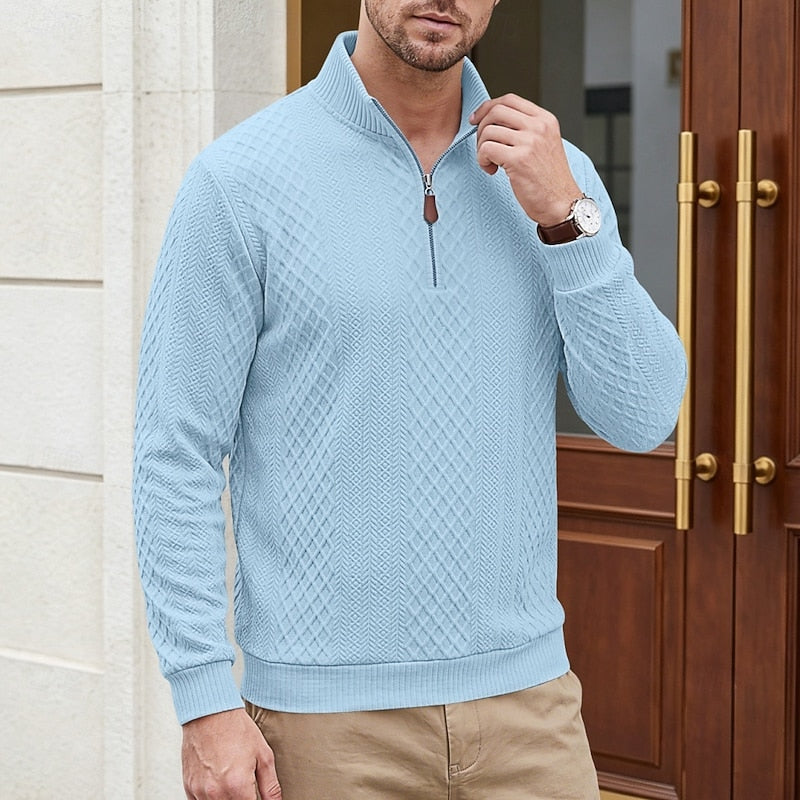 Fakturowany zamek 1/4 sweter