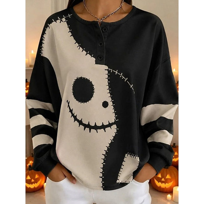 Halloween graficzny okrągły dekolt bluza