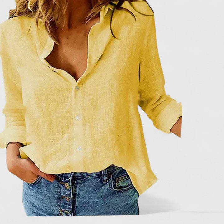 Swobodny Button-Up bluzka