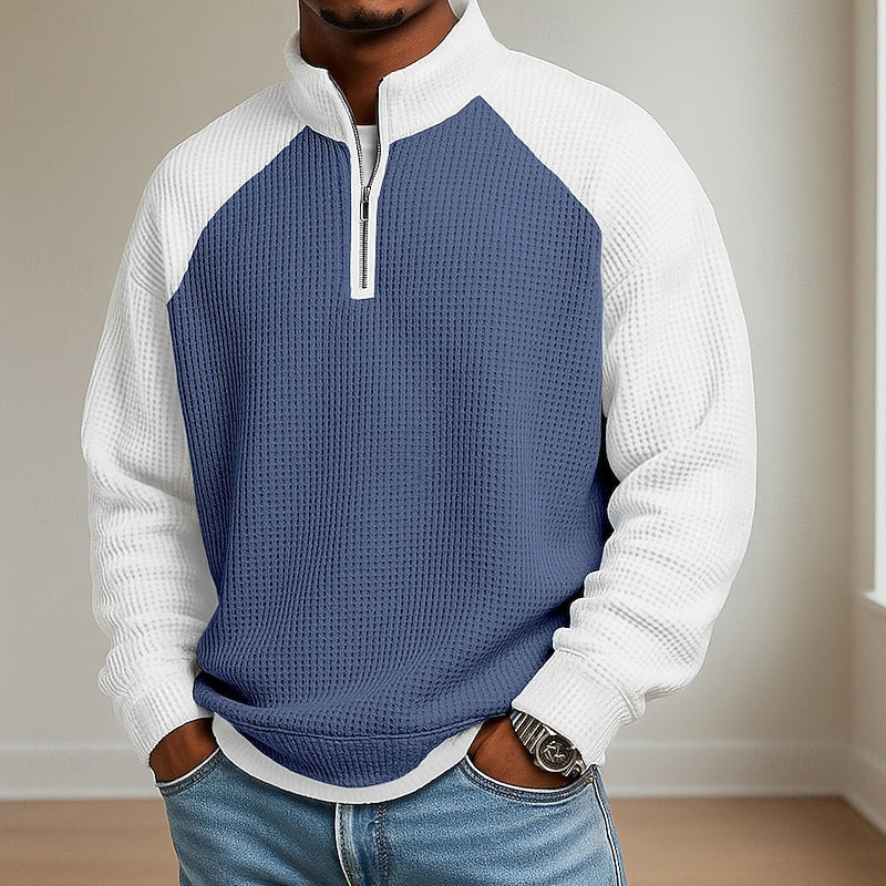 Fakturowany zamek 1/4 sweter