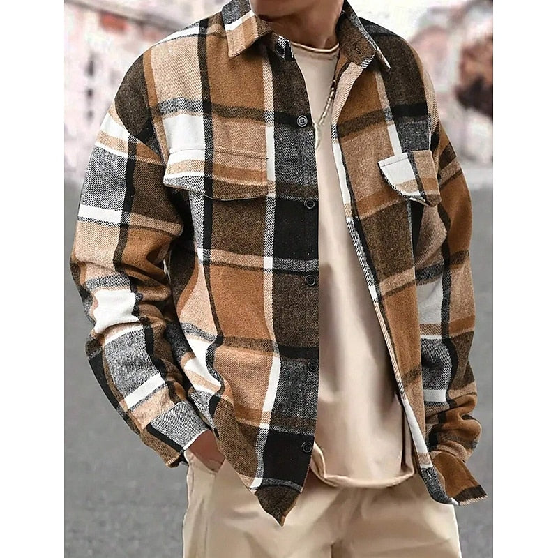 Solidny krata Overshirt