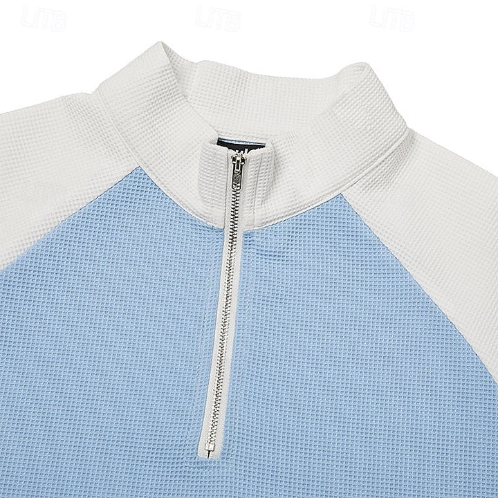 Fakturowany zamek 1/4 sweter