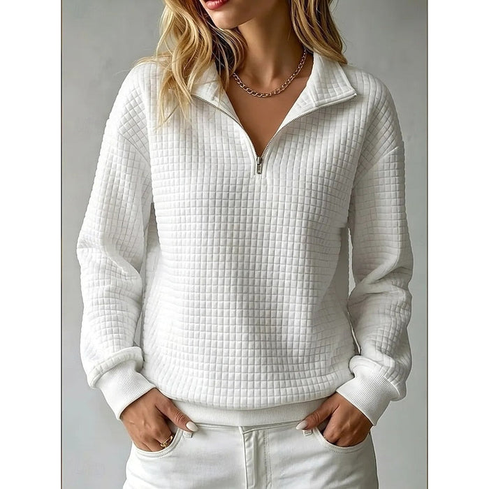 Fakturowany zamek 1/2 sweter