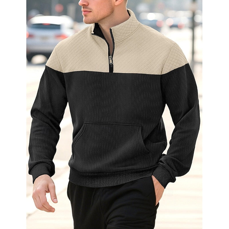 Fakturowany zamek 1/4 bluza