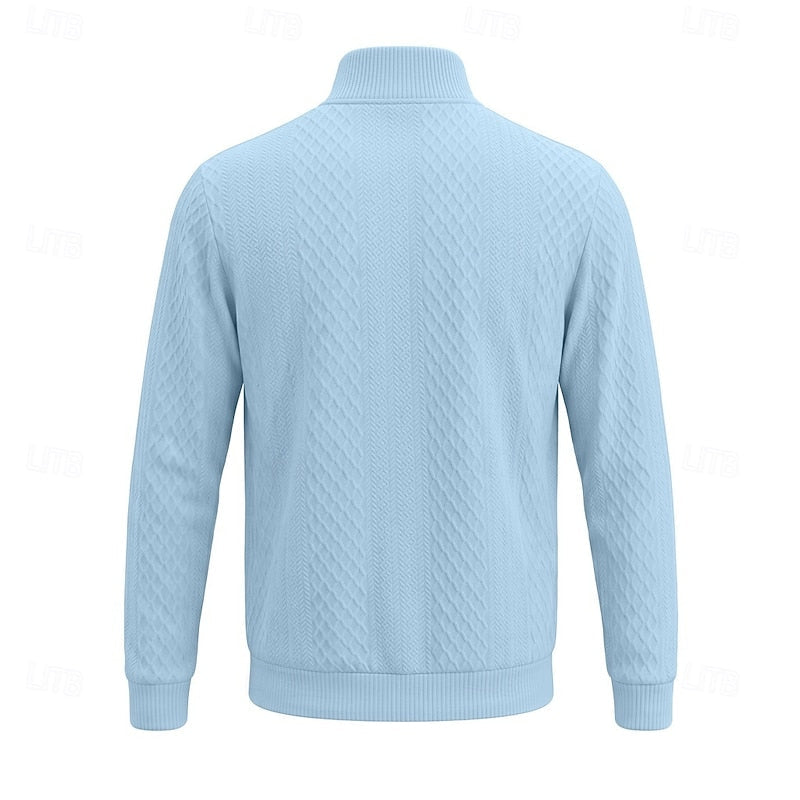 Fakturowany zamek 1/4 sweter