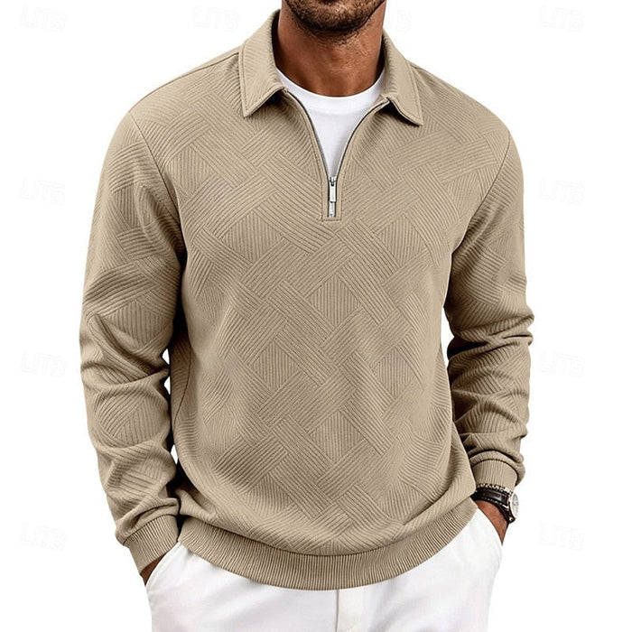 Fakturowany zamek 1/4 sweter