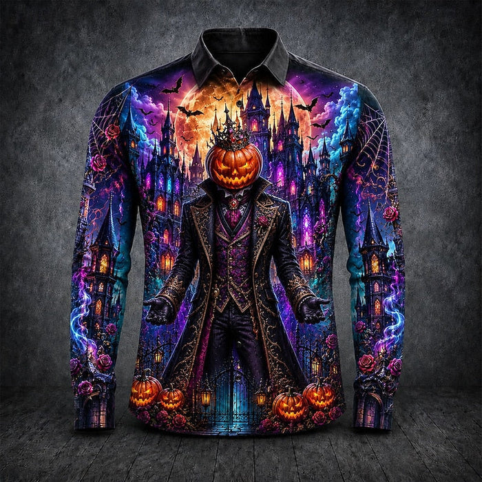 Halloween Gothic wzór długi-rękaw koszula