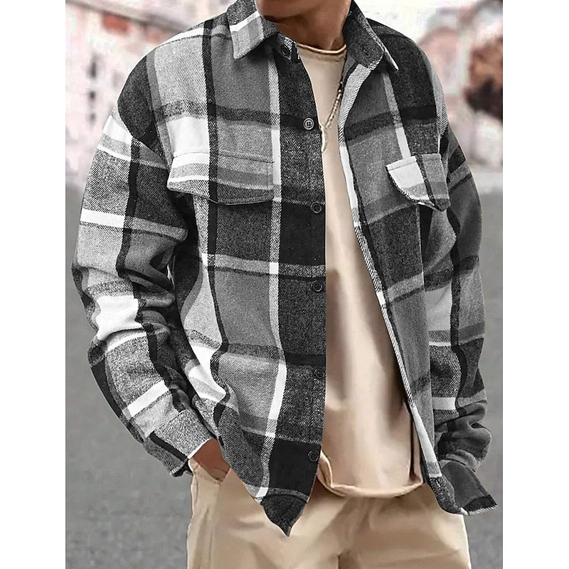 Solidny krata Overshirt