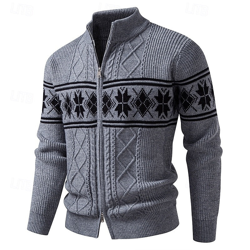 Fair Isle kardigan na zamek