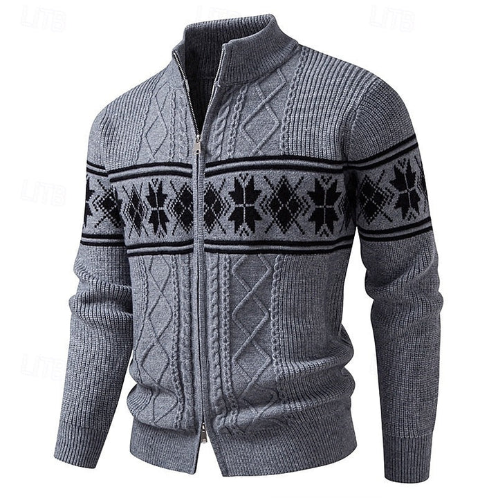 Fair Isle kardigan na zamek