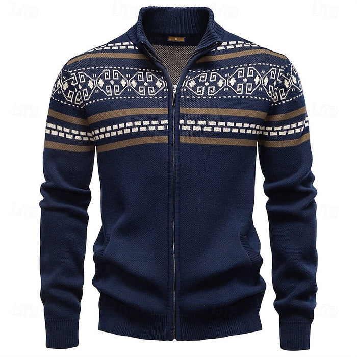 Fair Isle Zip-Up Christmas kardigan