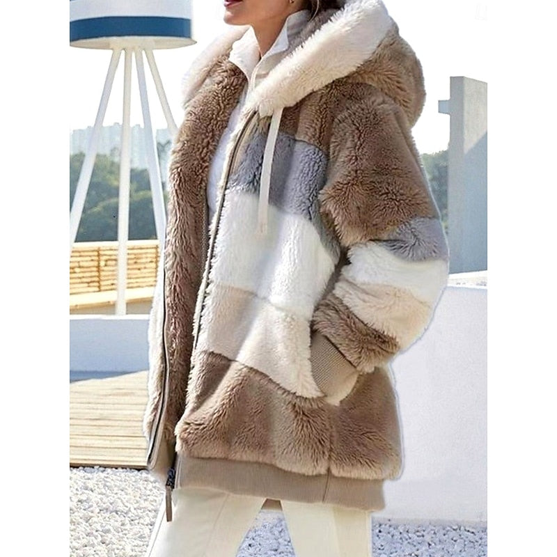 Przytulny z kapturem Zip-Up kurtka