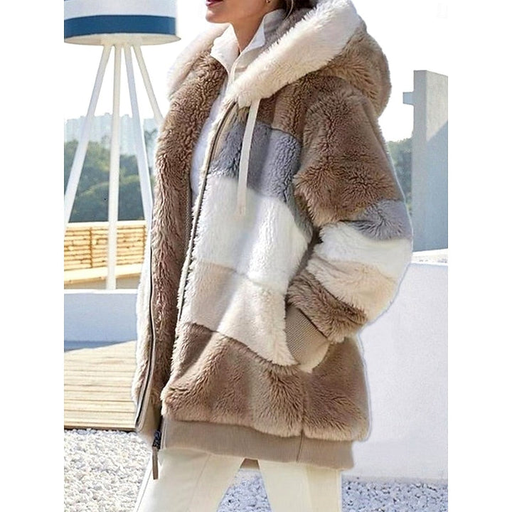 Przytulny z kapturem Zip-Up kurtka