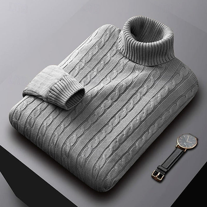Cable dzianina sweter z golfem
