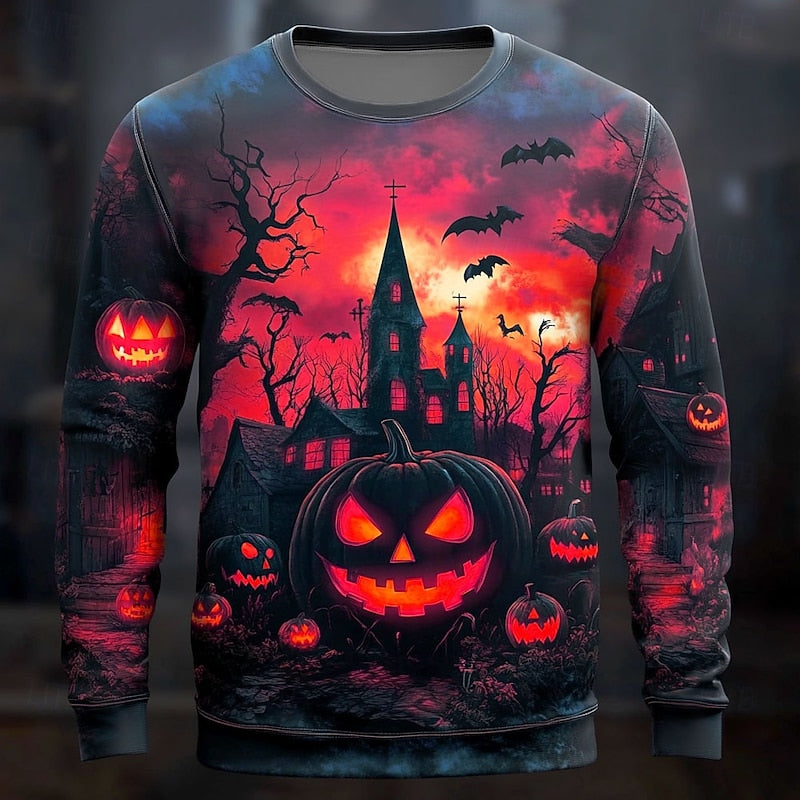 Halloween graficzny bluza z okrągłym dekoltem