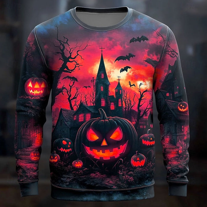 Halloween graficzny bluza z okrągłym dekoltem