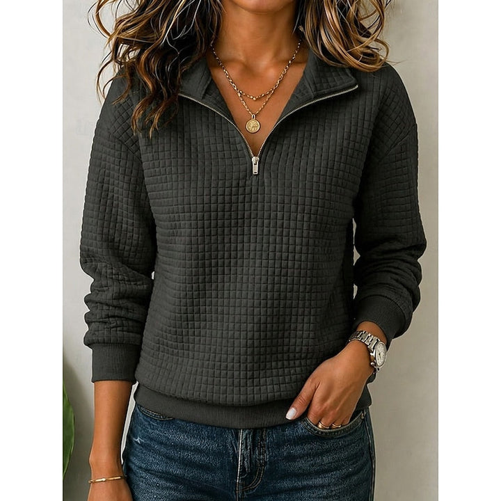 Fakturowany zamek 1/4 sweter