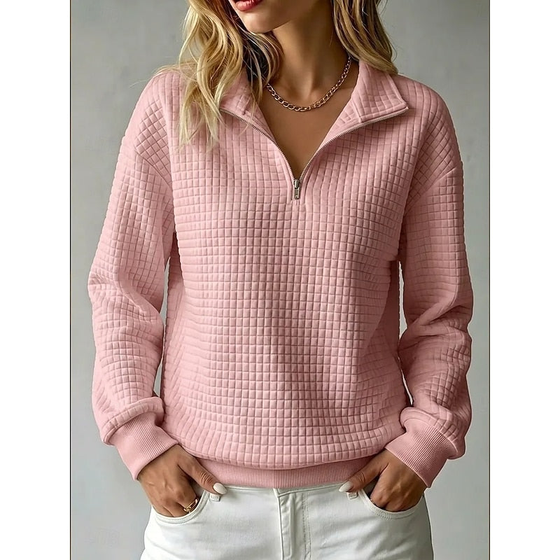 Fakturowany zamek 1/2 sweter