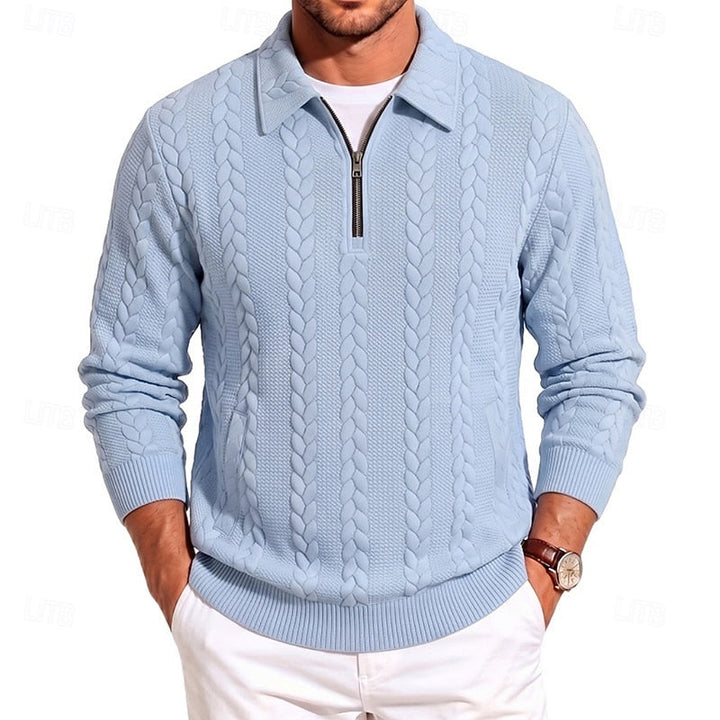 Fakturowany zamek 1/4 sweter