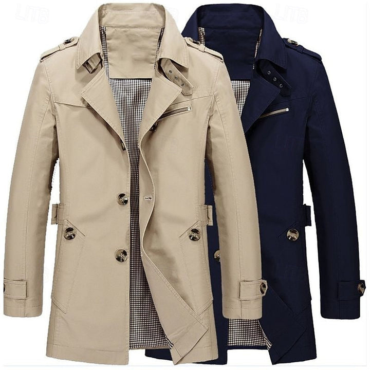 Elegancki Single-Breasted Trench płaszcz
