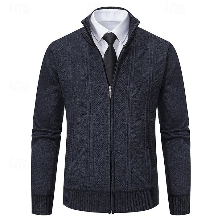 Fakturowany Zip-Up kardigan