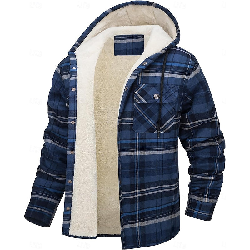 Z kapturem Check Overshirt